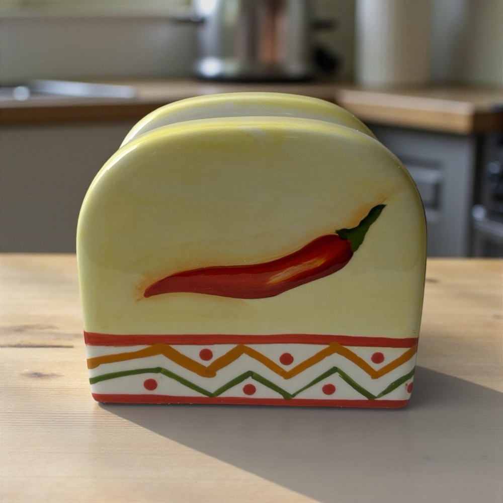Yellow and Red Chili Pepper Napkin Holder